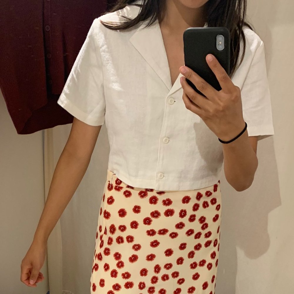 Brandy Melville Cropped Button Up Shirt